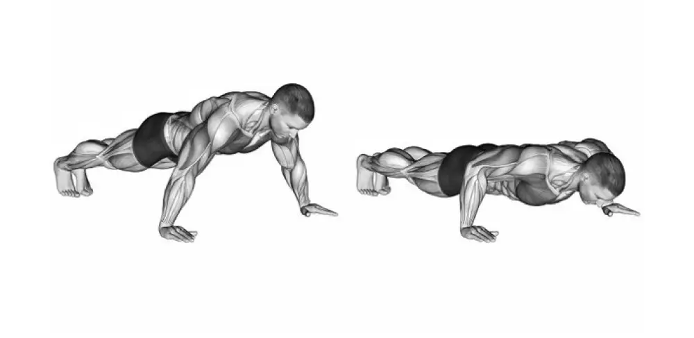 Wide grip pushups