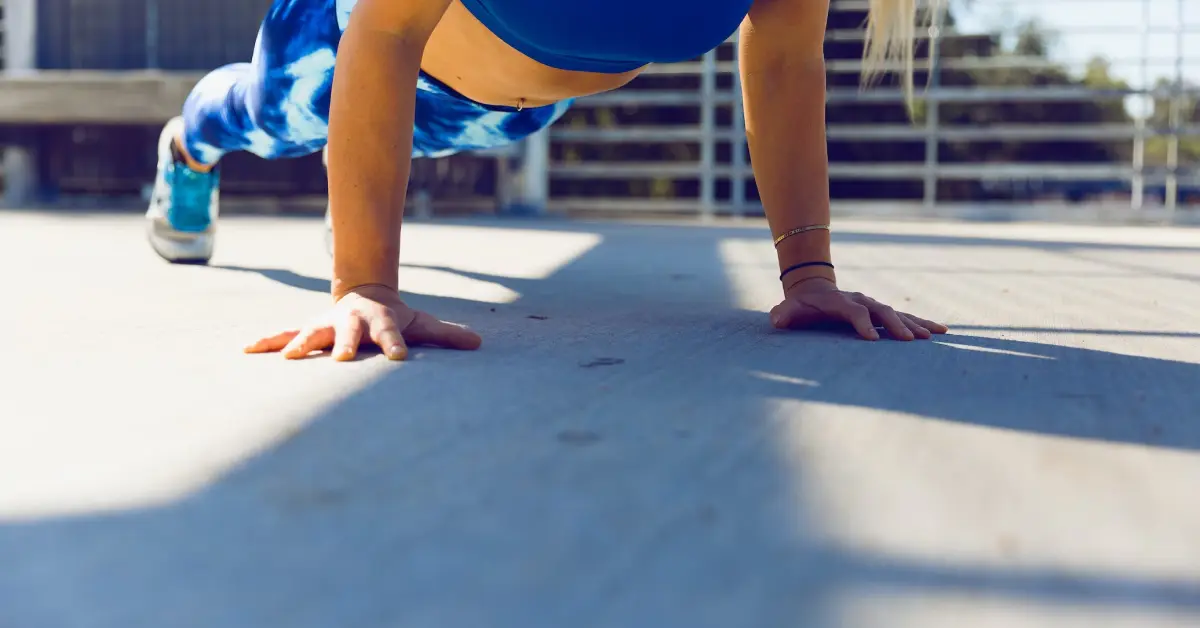 Girl doing pushups