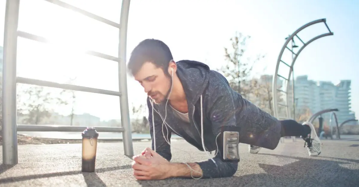 Guy in plank position