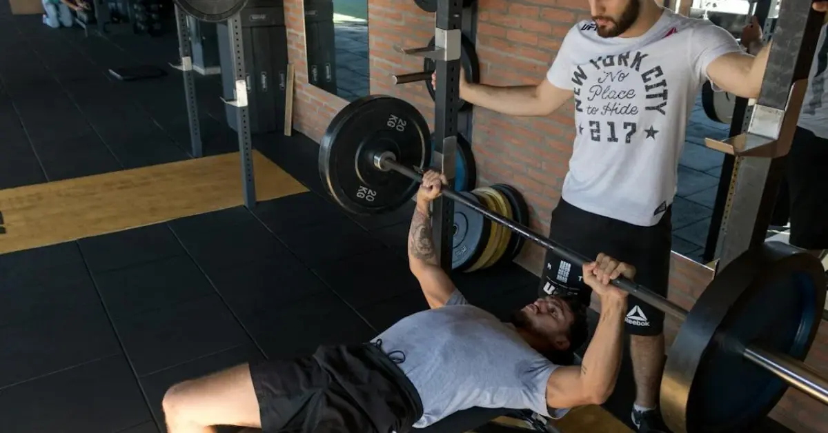 Guy on bench press